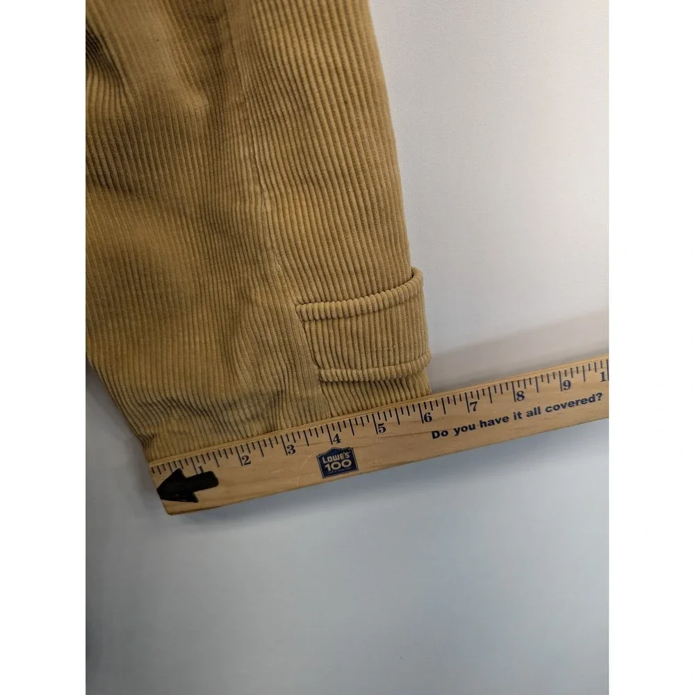 Vintage Cortefiel Mens Tan Corduroy Car Coat Jacket 70s Western Spain Size 44